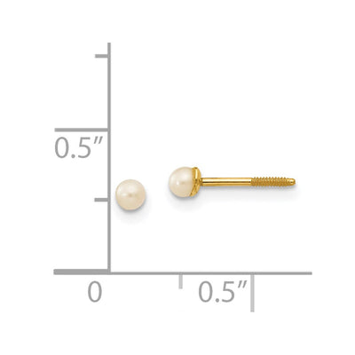 14K Madi K 2.5- White Button Freshwater Cultured Pearl Screwback Post Earrings