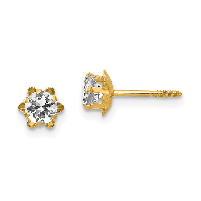 14k Yellow Gold Earrings Style SE162 - Classique Jewelry Inc.