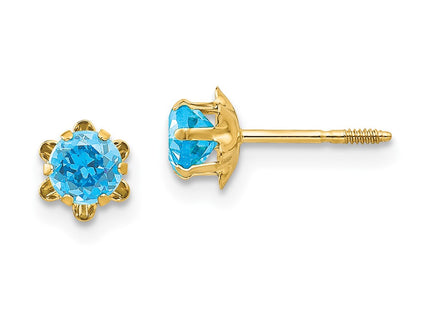 14k Yellow Gold Earrings Style SE170 - Classique Jewelry Inc.