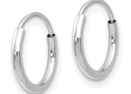 14K white gold hoop earrings, alternate view