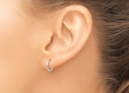 14K white gold hoop earrings, another view