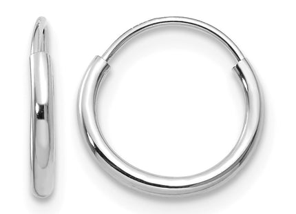 14K white gold hoop earrings