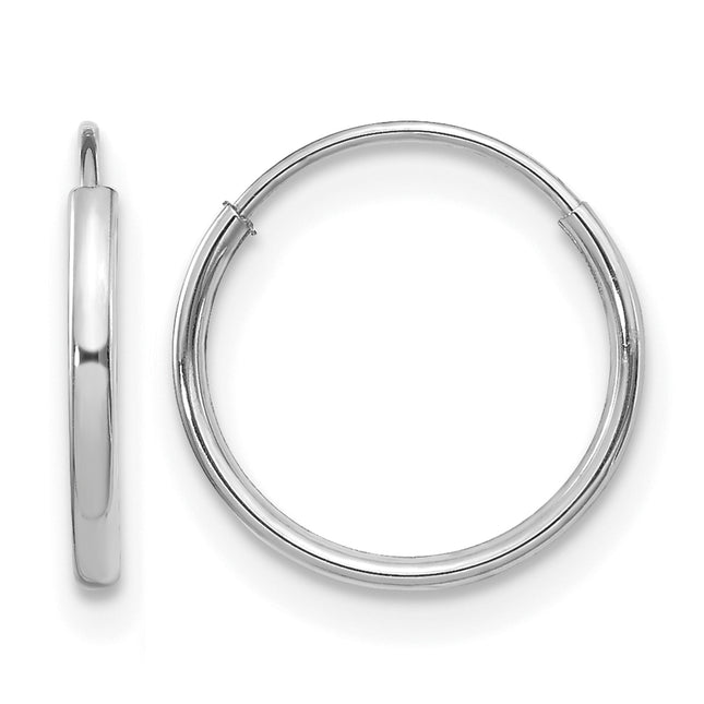 14k Madi K White Gold Endless Hoop Earrings, 12 x 12mm