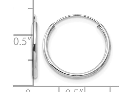14K gold hoop earrings, further view