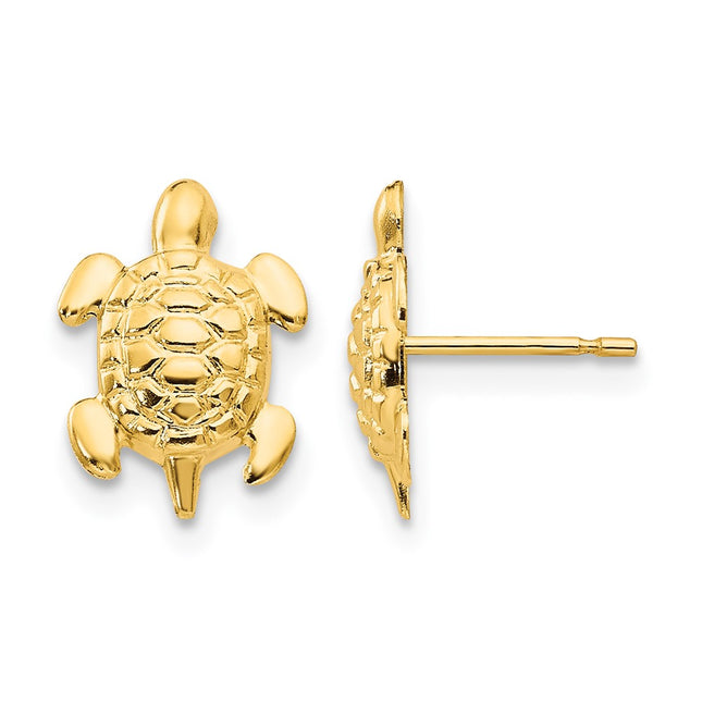 14k Madi K Turtle Post Earrings, 11 x 8mm
