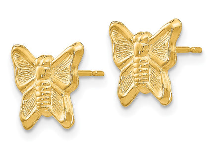 14K gold butterfly earrings, alternate view
