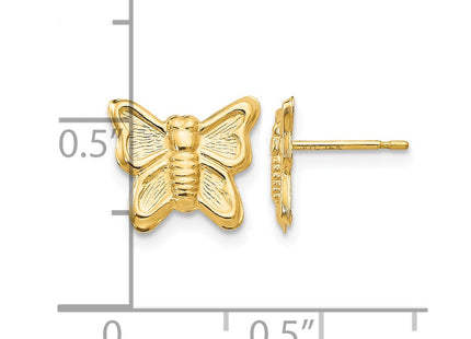 14K gold butterfly earrings, further view