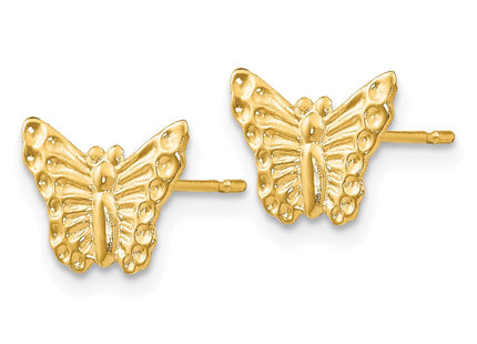 14K gold butterfly earrings, alternate view