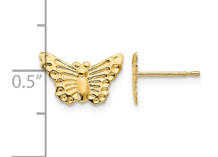 14K gold butterfly earrings, further view