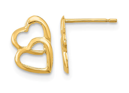 14K gold heart earrings