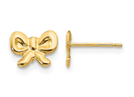 14K gold bow earrings