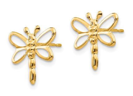 14K gold dragonfly earrings, alternate view
