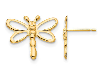 14K gold dragonfly earrings