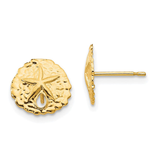 14k Madi K Sand Dollar Post Earrings, 10 x 10mm