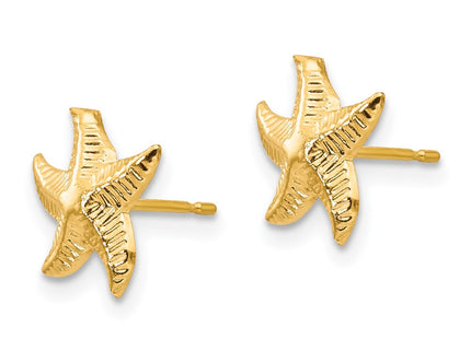 14K gold starfish earrings, alternate view