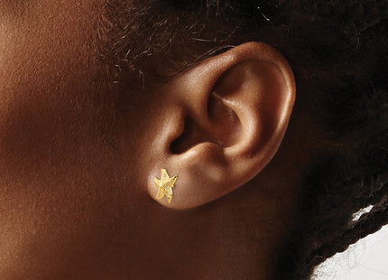14K gold starfish earrings, another view