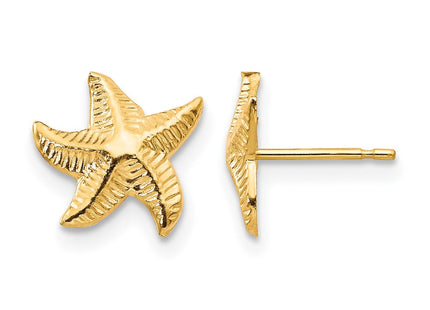 14K gold starfish earrings