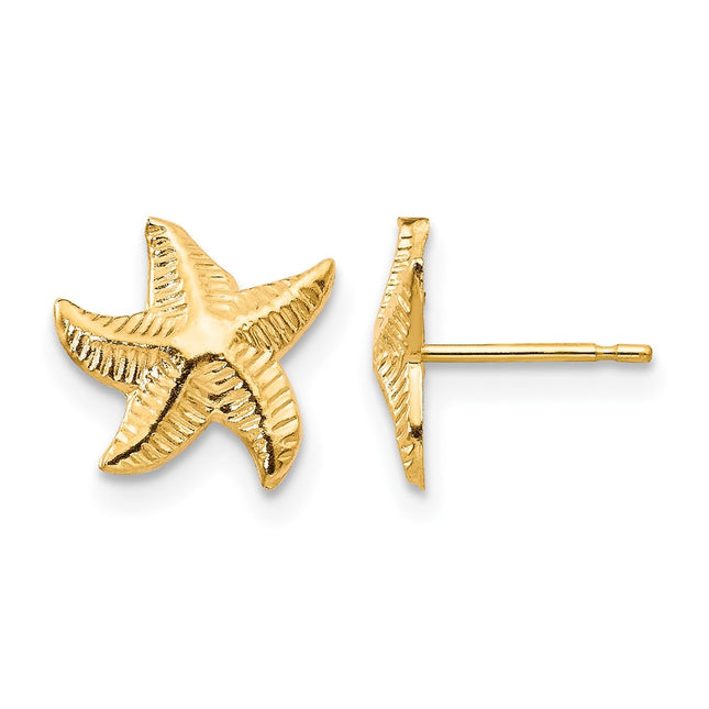 14k Madi K Starfish Post Earrings, 10 x 8mm
