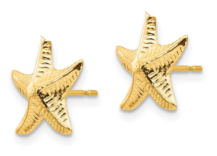 14K gold starfish earrings, alternate view