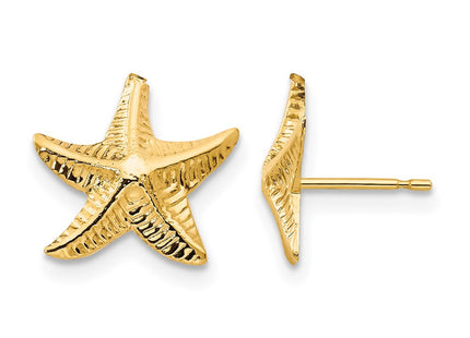 14K gold starfish earrings