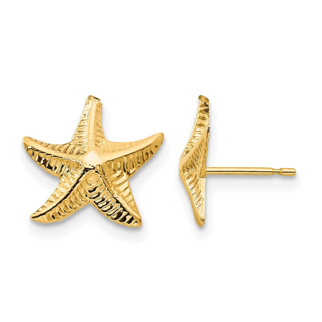 14k Madi K Starfish Post Earrings, 11 x 11mm
