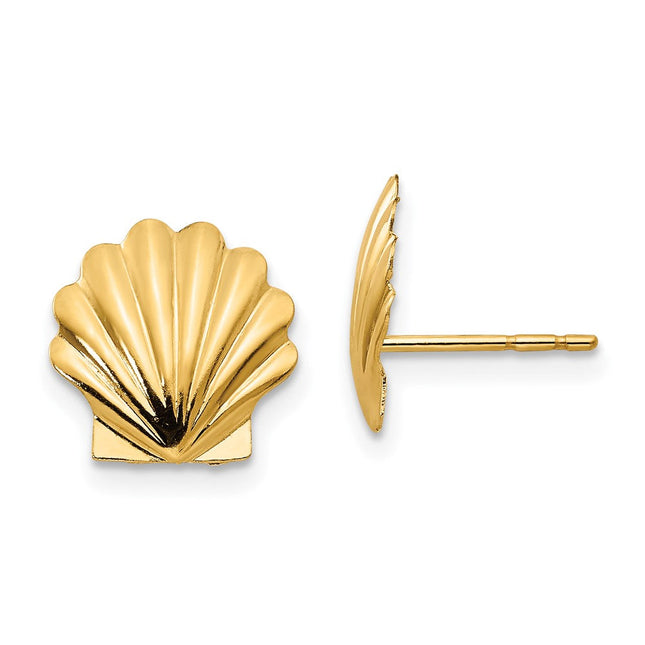 14k Madi K Shell Post Earrings, 10 x 10mm