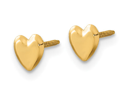 14K gold heart earrings, alternate view