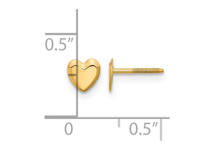 14K gold heart earrings, another view