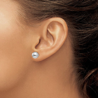 14K White Gold Madi K Polished Ball Post Earrings, 8 x 8mm