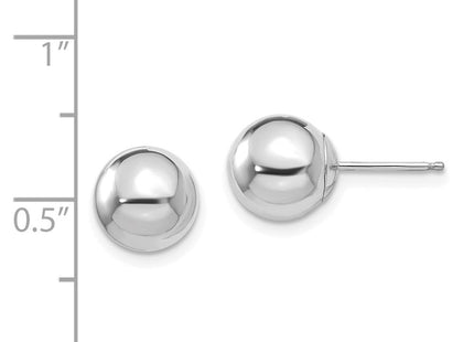 14k White Gold Madi K Polished Ball Post Earrings (Style SE2249)