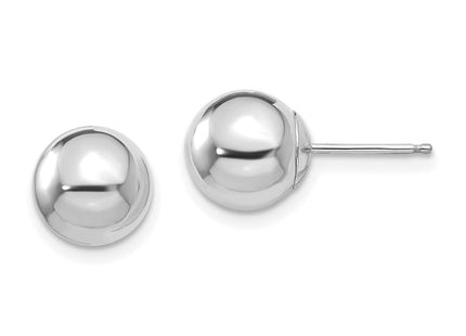 14k White Gold Madi K Polished Ball Post Earrings (Style SE2249)