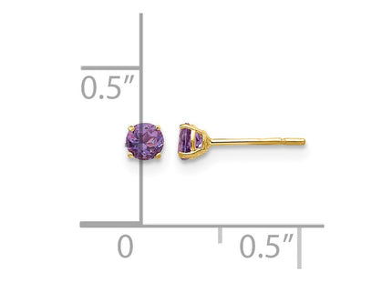 14K gold amethyst earrings, further view