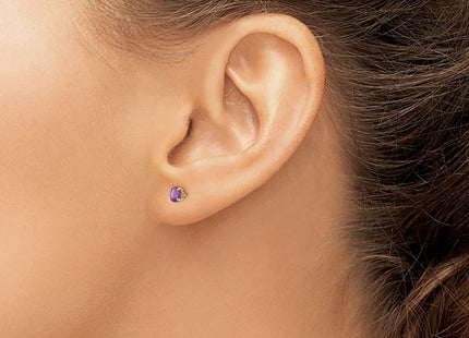 14K gold amethyst earrings, another view