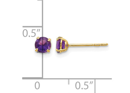 14K gold amethyst earrings, further view