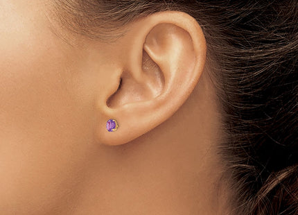 14K gold amethyst earrings, another view