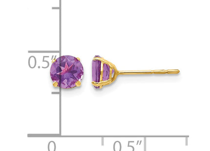 14K gold amethyst earrings, further view