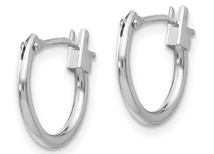 14K white gold hoop earrings, alternate view
