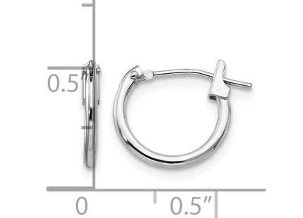 14K white gold hoop earrings, further view
