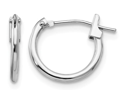 14K white gold hoop earrings