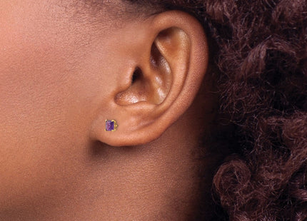 14K gold amethyst earrings, another view