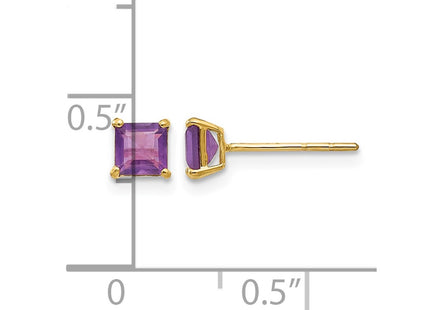 14K gold amethyst earrings, further view