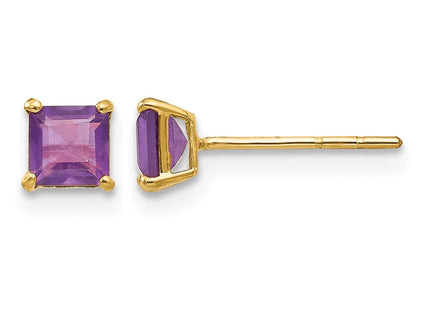 14K gold amethyst earrings