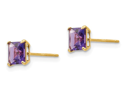14k Madi K Amethyst Square Post Earrings (Style SE2281)