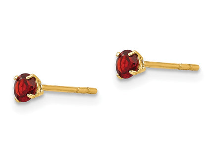 14K gold garnet earrings, alternate view