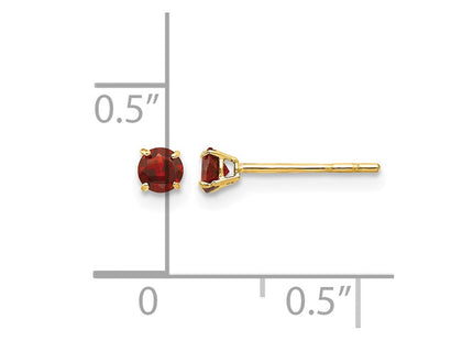 14K gold garnet earrings, further view