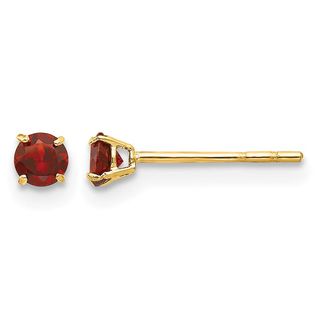 14k Madi K Round Garnet Post Earrings