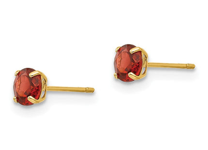 14k Madi K Round Garnet Post Earrings (Style SE2285)