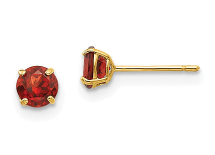 14k Madi K Round Garnet Post Earrings (Style SE2285)