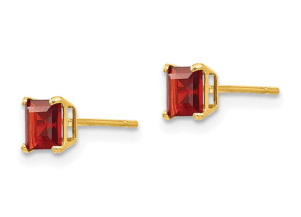 14k Madi K Garnet Square Post Earrings (Style SE2286)