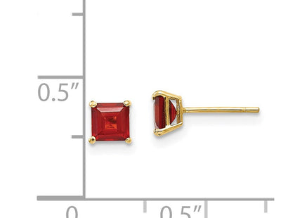 14k Madi K Garnet Square Post Earrings (Style SE2286)
